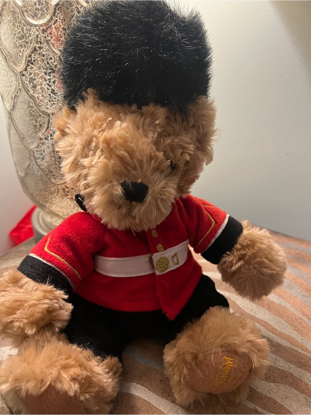 Buckingham Palace Plush Guard Bear in Red, Black, and Brown Fur